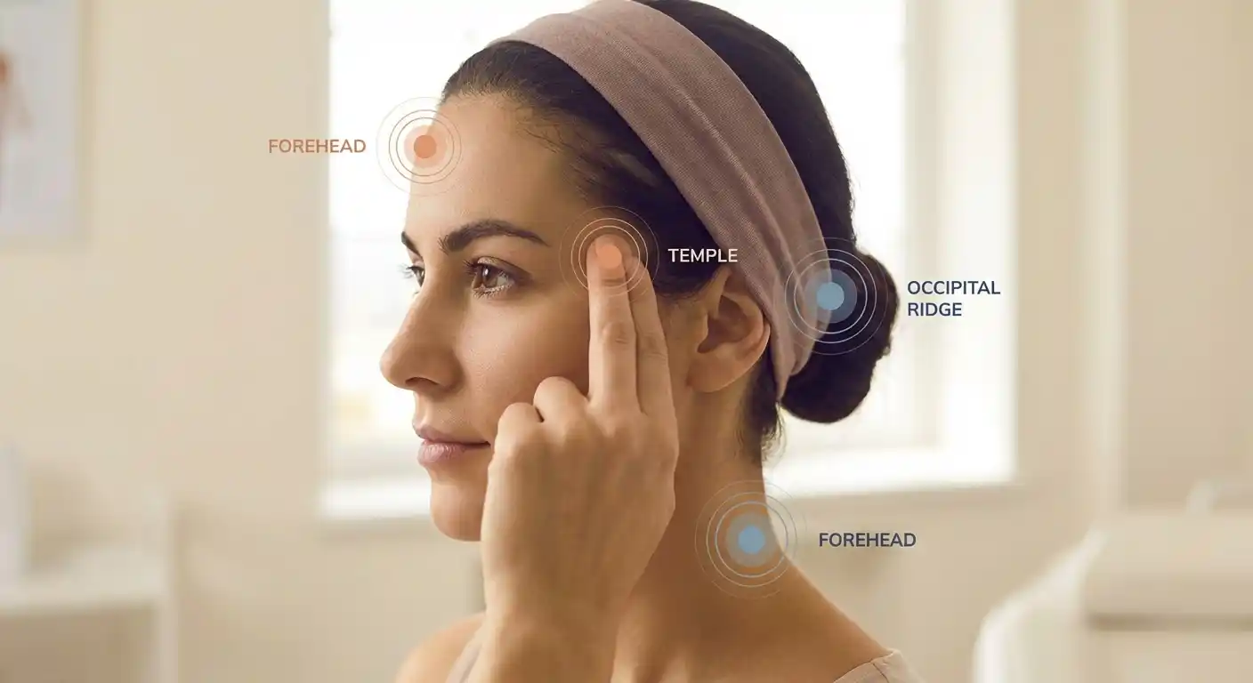 Illustration of pressure points on scalp from hair clip compression