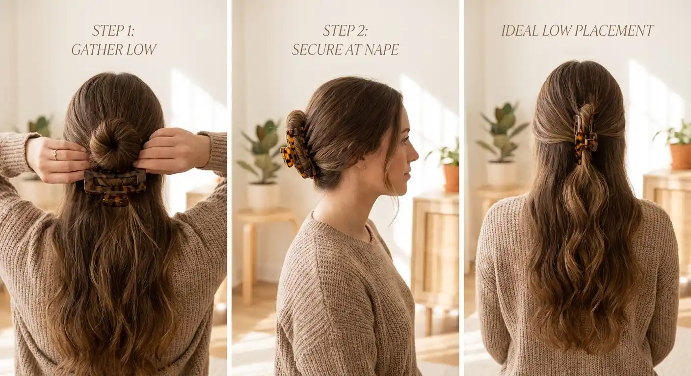 Diagram showing optimal pain-free zones for hair clip placement