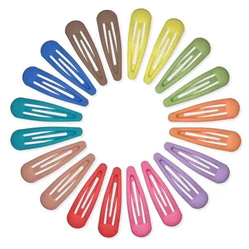 Cptots Small No-Slip Metal Snap Barrettes, 1.97 in (20 PCS)