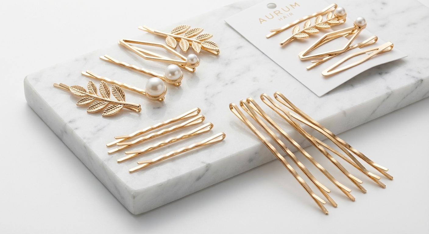 Gold Bobby Pins Decorative (30 Pack)