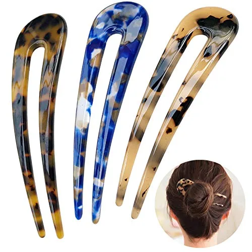 HYFEEL French Hair Forks, Cellulose Acetate (3 Pack)
